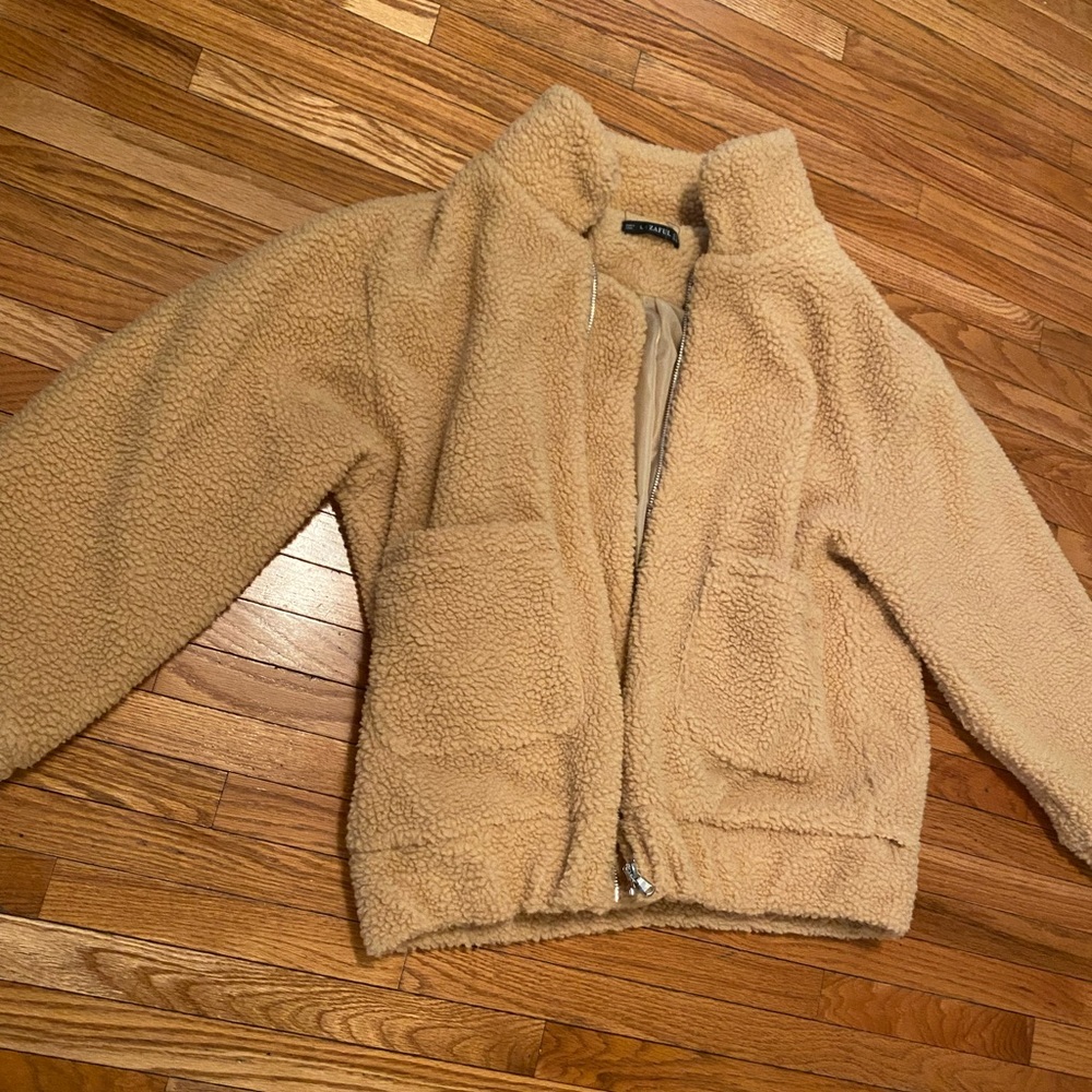 Fuzzy teddy fleece coat